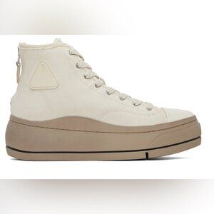 R13 Kurt off white Canvas Trendy Streetwear Sneakers Natural Herringbone W10/M8